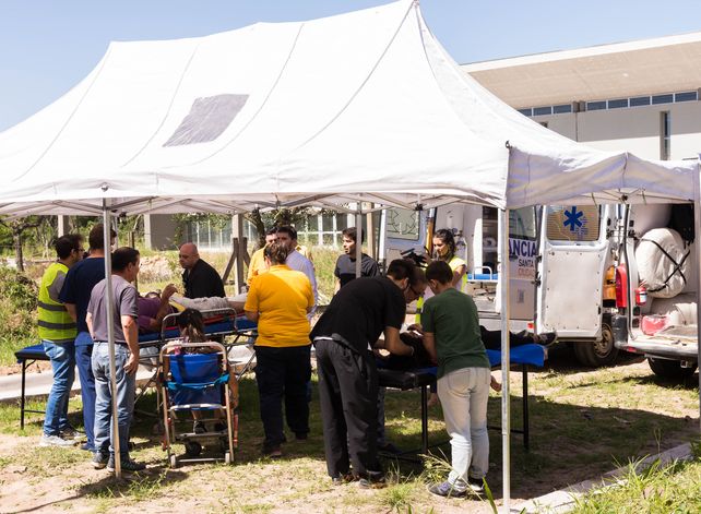 Realizaron un simulacro de emergencia en altura