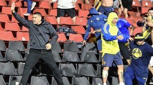 Riquelme en los incidentes de la tribuna.