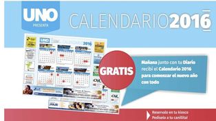 Pedí este jueves el Calendario 2016 junto a Diario UNO
