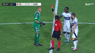 Insólita expulsión del Patón Guzmán: corrió hasta la mitad de la cancha y empujó al árbitro