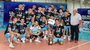 El plantel de Villa Dora que consiguió el objetivo de recuperar la plaza en la Liga Nacional masculina.