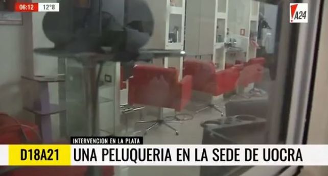 En la sede de la Uocra, el Pata Medina tenía una peluquería totalmente equipada