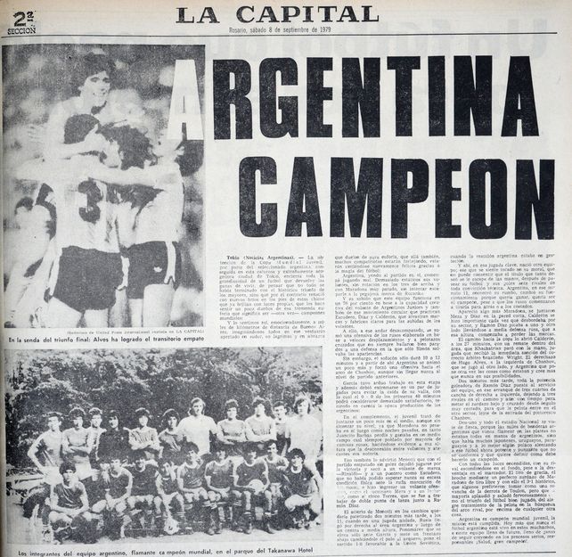 Diario La Capital. La tapa de Deportes tras la consagración en el 3 a 1 sobre la Unión Soviética.
