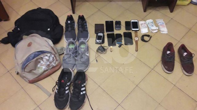 Recupero. Parte de los elementos que le secuestraron al ladrón arácnido.&nbsp;