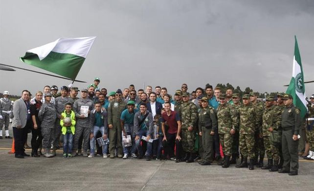 El plantel de Chapecoense llegó ayer a Medellín para disputar mañana la final de la Recopa ante Atlético Nacional.&nbsp;