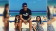 De vacaciones. El rosarino Sarmiento se mostró con sus hijas durante el viaje en España.