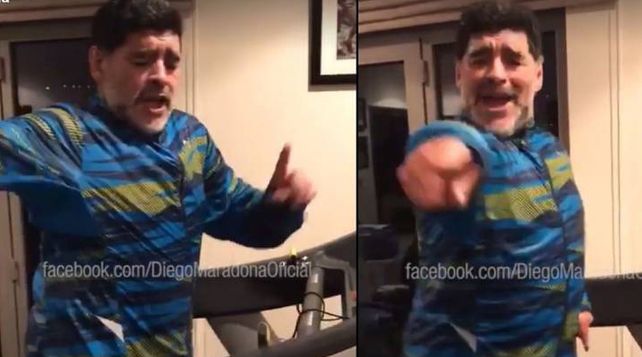 Maradona canta y baila al ritmo de Los Palmeras mientras se entrena en ...