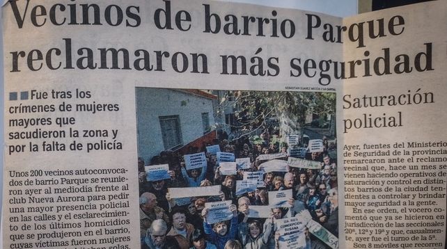 A 15 años del crimen que inauguró una saga de asesinatos de ancianas en el barrio Parque