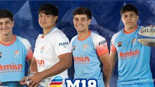 Los cuatro santafesinos que fueron citados por la UAR para el Sudamericano M18 en Rosario.