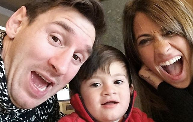 Felices. La pareja junto a Thiago