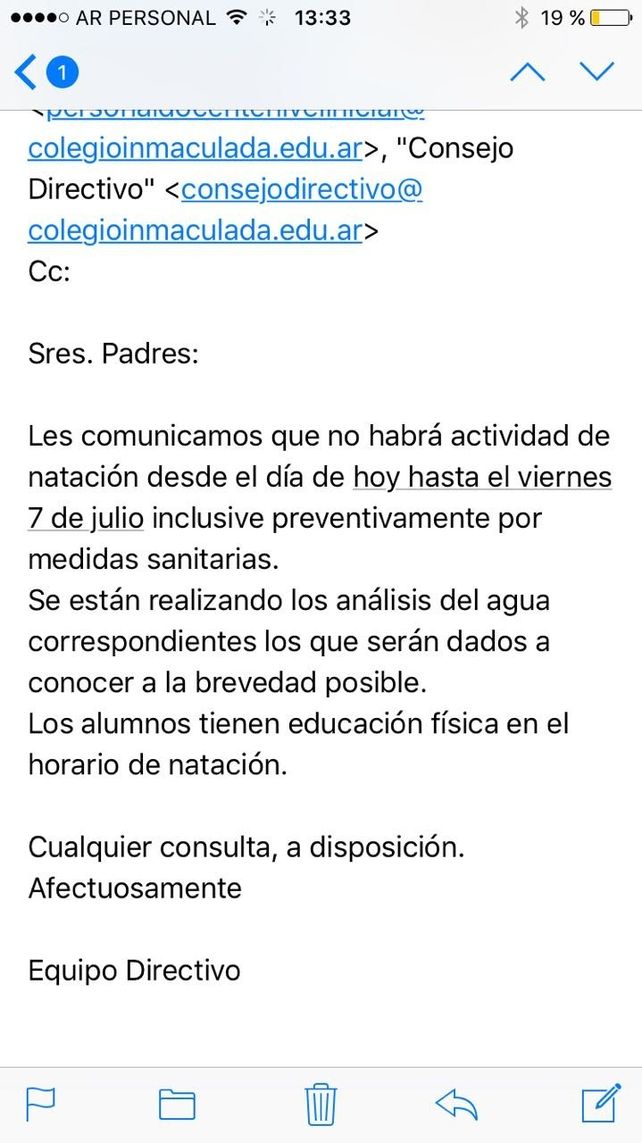 Tras la aparición de una rata en la piscina, suspendieron actividades en el natatorio de Ateneo Inmaculada  (VIDEO)