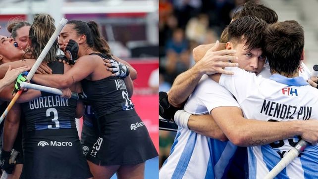 Festejo de Leonas y Leones en el Mundial de hockey.