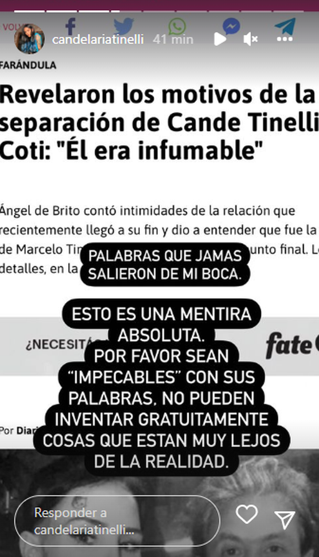 Marcelo Tinelli habló sobre la separación de Candelaria y Coti Sorokin
