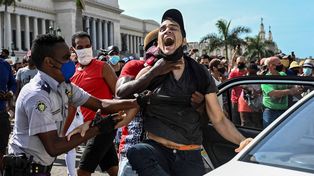 Duras protestas contra el gobierno de Cuba