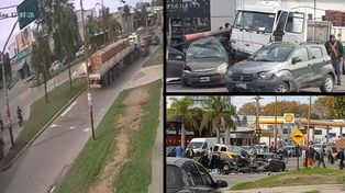 Villa Gobernador Gálvez. Un camión que se habría quedado sin frenos arrolló a siete autos&nbsp;
