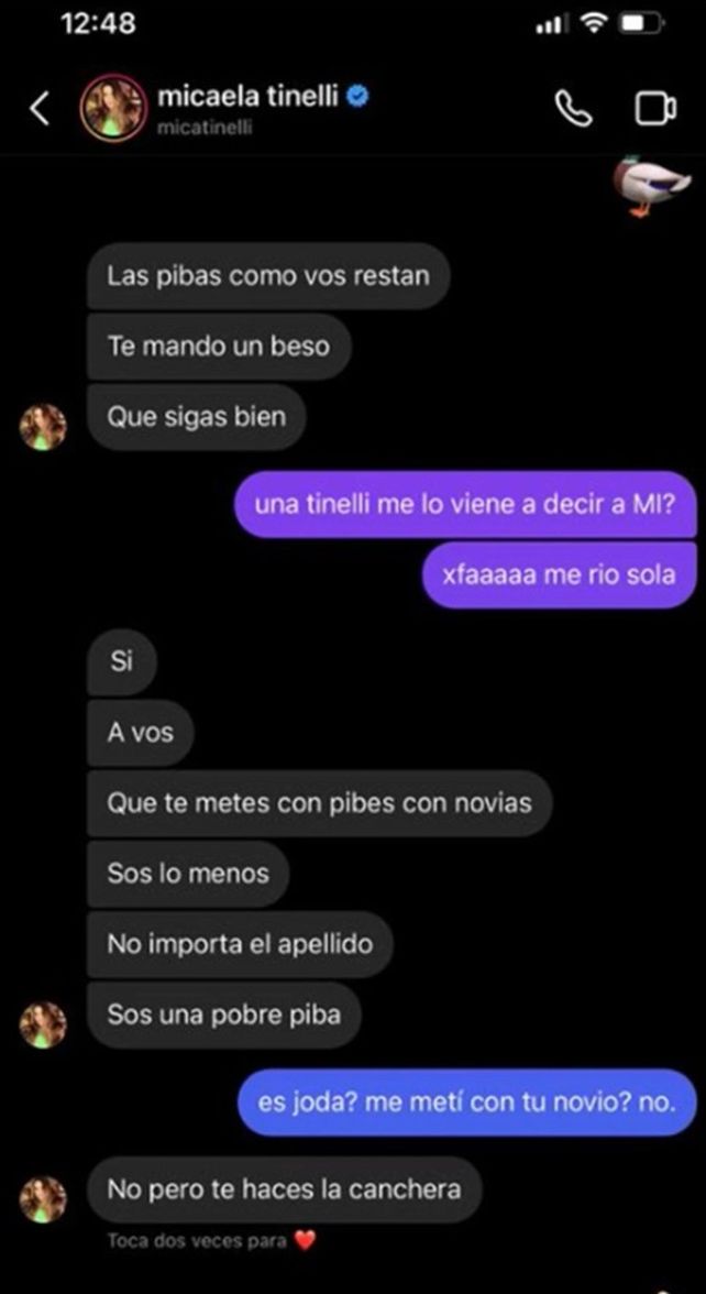 Mica Tinelli se cruzó con una actriz porno que se insinuó con el Licha López