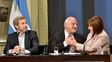 El gobernador Miguel Lifschitz selló el acuerdo con un saludo afectuoso con la ministra Patricia Bullrich.&nbsp;