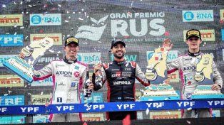 El podio de la segunda final con Leo Pernía, Julián Santero e Ignacio Montenegro.