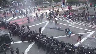 [VIVO] Incidentes en el desalojo de piqueteros de la avenida 9 de Julio