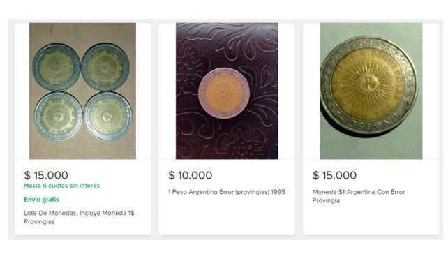 Por un error ortográfico, hay monedas de 1 peso que se venden hasta $ 15.000