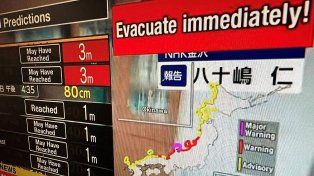 Hubo una serie de sismos en Japón. Todos los residentes deben ir inmediatamente a terrenos más elevados, indicaron las autoridades por alerta de tsunami&nbsp;