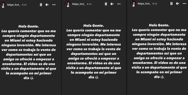 Felipe Fort contó la verdad sobre el lujoso piso en Miami que fue a ver