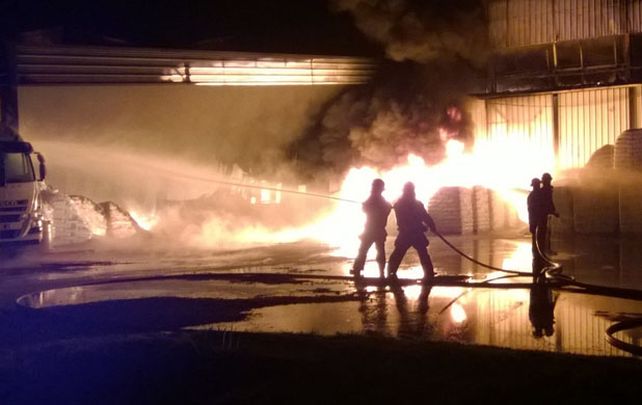 En acción. Los bomberos