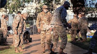 Comenzó este martes por la tarde la instalación del hospital de campaña en el Liceo Militar