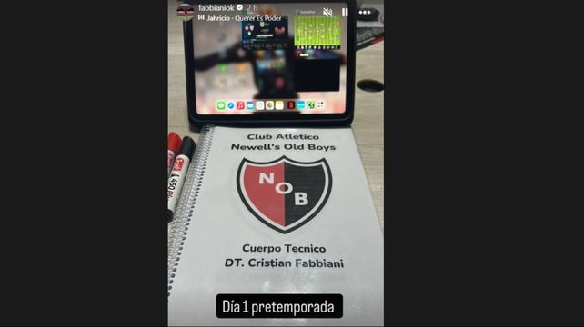 Newells: tras un día a pleno fútbol desde el sillón, Fabbiani arrancó la pretemporada