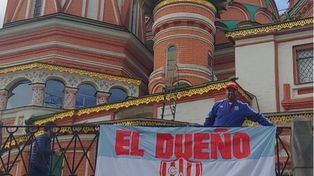 Los hinchas de Unión junto a la Selección en Rusia