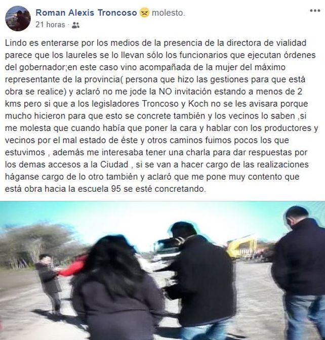 Intendente enojado porque no lo invitaron a un acto del gobierno provincial