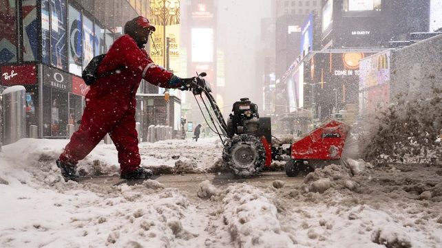 Imágenes de la histórica nevada en Nueva York