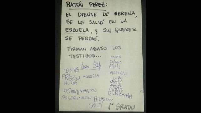 Una maestra juntó testigos para que el Ratón Pérez le crea a una nena que había perdido el diente
