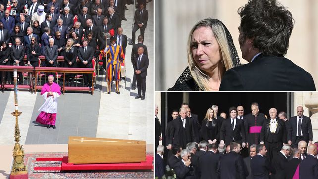 La comitiva argentina encabezada por Javier Milei estuvo ubicada frente al féretro del Papa Francisco durante la misa en San Pedro.&nbsp;