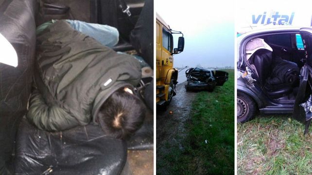 Seis chinos chocan contra camión, muere uno y el resto huye despavorido