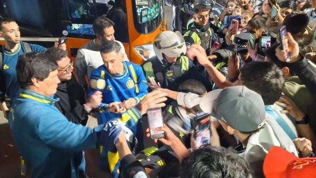 Ángel Di María en el arribo de Central a Tucumán.&nbsp;