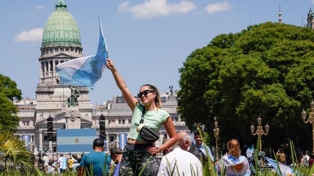 Los simpatizantes de Milei coparon las inmediaciones del Congreso para la asunción