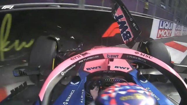 Franco Colapinto chocó y finalizó 16° en la clasificación de la F1 en Bakú