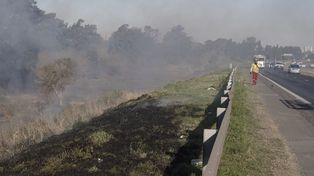 La policía detuvo a sospechoso por quema de pastizales al costado de la autopista a Córdoba.