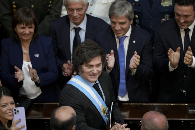 En un tramo de su discurso