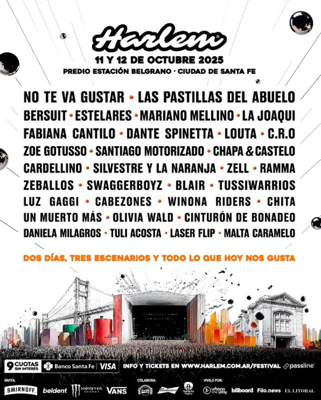 Santa Fe: Harlem Festival anunció su LineUp