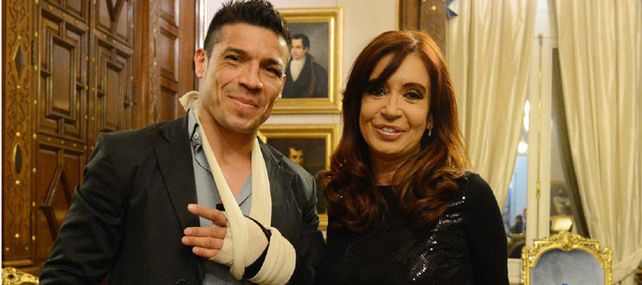 La presidenta y el campeón. Cristina recibió a Maravilla