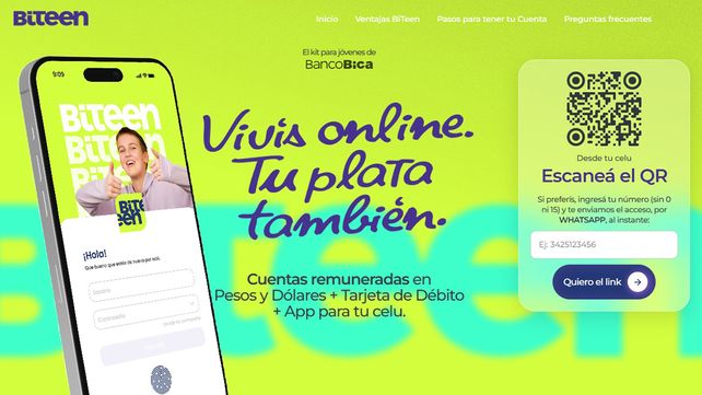Banco Bica presenta BiTeen para acompañar el aprendizaje. Un paquete financiero gratuito para jóvenes de 13 a 17 años que combina herramientas propias con autorización y acompañamiento familiar.
