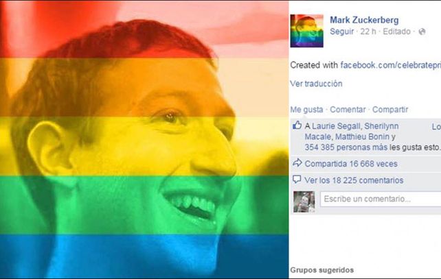 Los usuarios de la red pueden transformar su foto de perfil en una colorida muestra de apoyo hacia el matrimonio igualitario.
