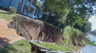 La angustia de Alejandro Fantino por el derrumbe de parte de la casa de su padre en Sauce Viejo
