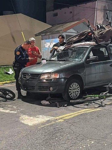 Paraná: dos personas lesionadas tras el accidente entre una moto y una bicicleta