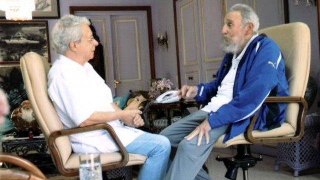Frei Betto y Fidel, cara a cara en La Habana.