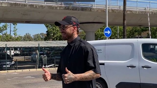 Sergio Ramos este lunes al llegar a Sevilla
