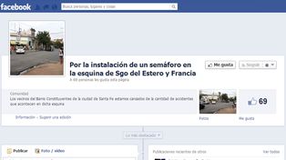 Por los accidentes, los vecinos piden un semáforo a través de Facebook
