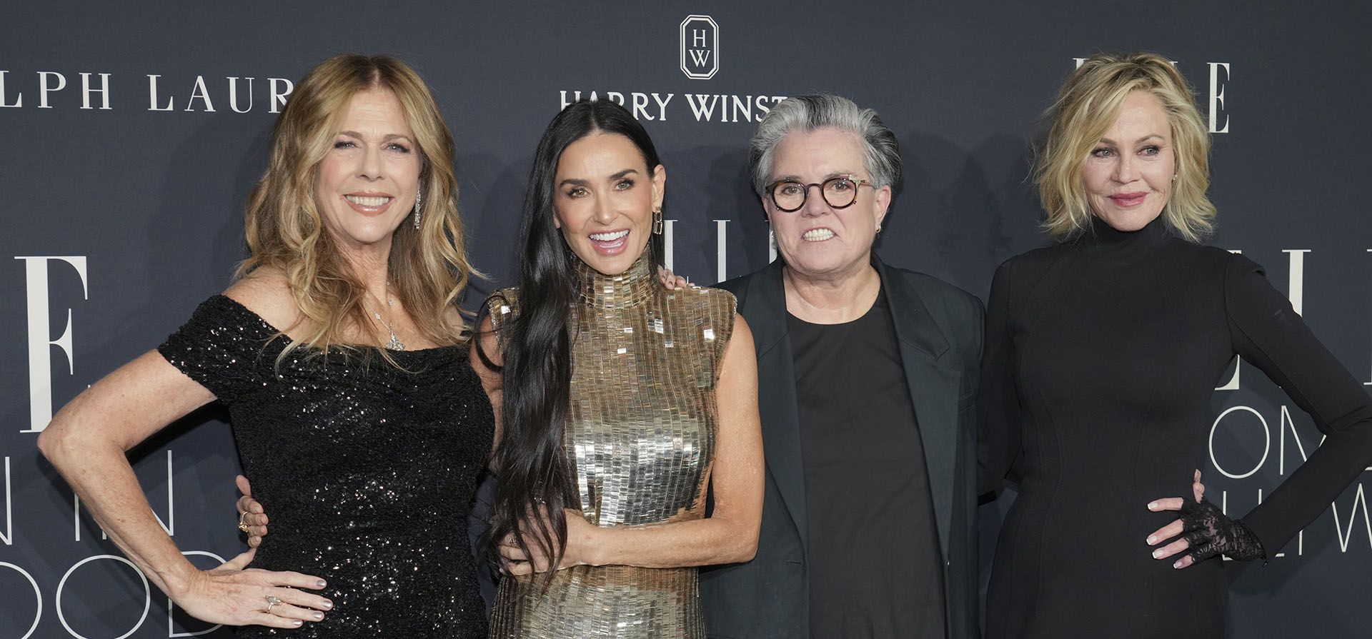 Rita Wilson (de izquierda a derecha), Demi Moore, Rosie O'Donnell y Melanie Griffith llegan a la celebración de Mujeres en Hollywood de ELLE el martes 19 de noviembre de 2024 en Los Ángeles. (Foto de Jordan Strauss/Invision/AP) Rita Wilson (de izquierda a derecha), Demi Moore, Rosie O'Donnell y Melanie Griffith llegan a la celebración de Mujeres en Hollywood de ELLE el martes 19 de noviembre de 2024 en Los Ángeles. (Foto de Jordan Strauss/Invision/AP)